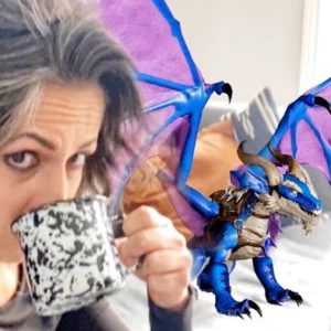 Drinking coffee